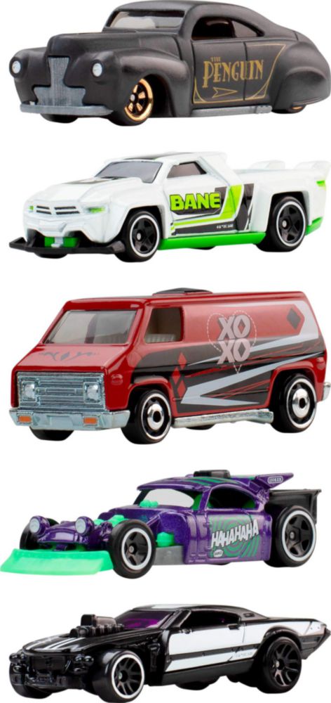 Coches de juguete Hot Wheels Batman – Pack de 5 escala 1:64 fundidos a presión