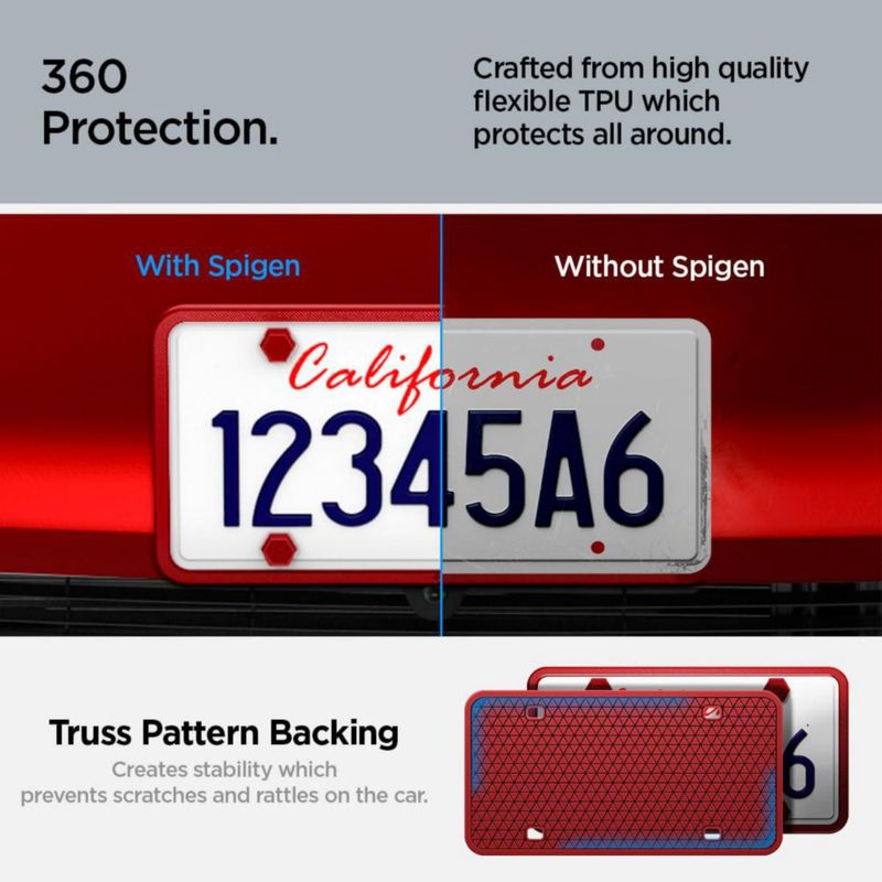 Marco para placa de matrícula Spigen Ultra Red - 1 unidad
