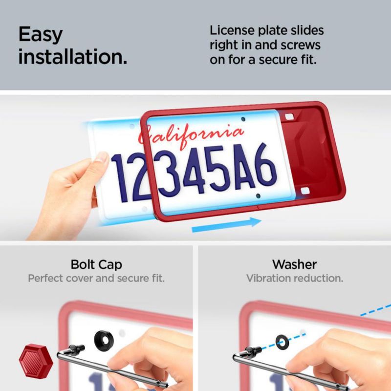 Marco para placa de matrícula Spigen Ultra Red - 1 unidad