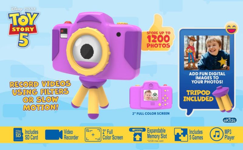 Cámara para Niños eKids Toy Story 5 con SD y Trípode