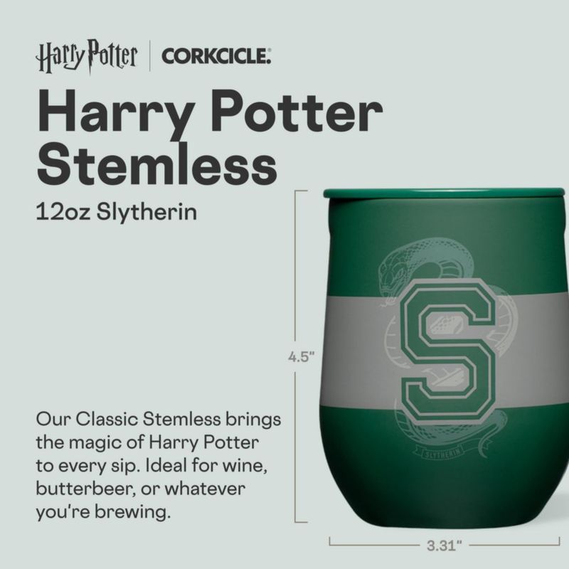 Vaso térmico de vino Corkcicle 355 ml Slytherin con tapa