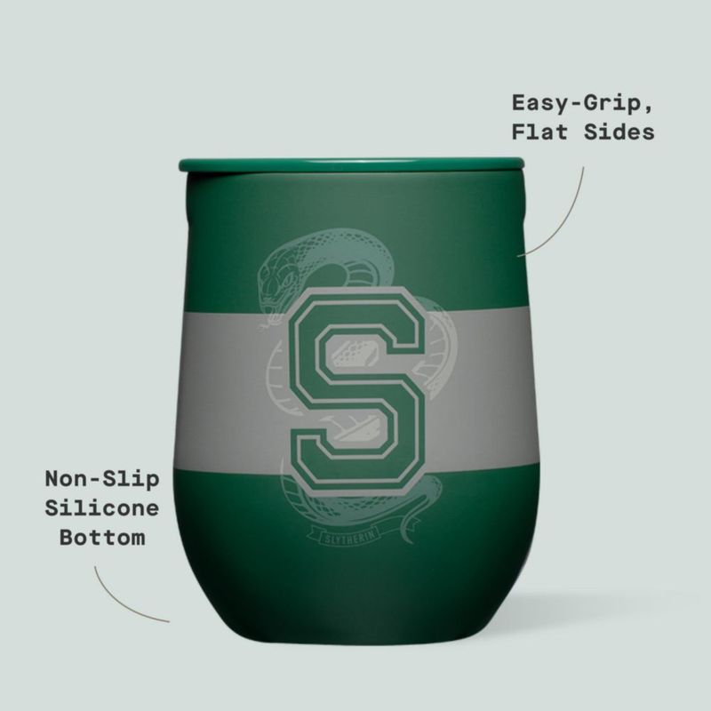 Vaso térmico de vino Corkcicle 355 ml Slytherin con tapa