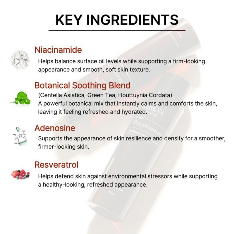 Tónico mito:ON 150 ml Niacinamida (Vitamina B3) + Resveratrol