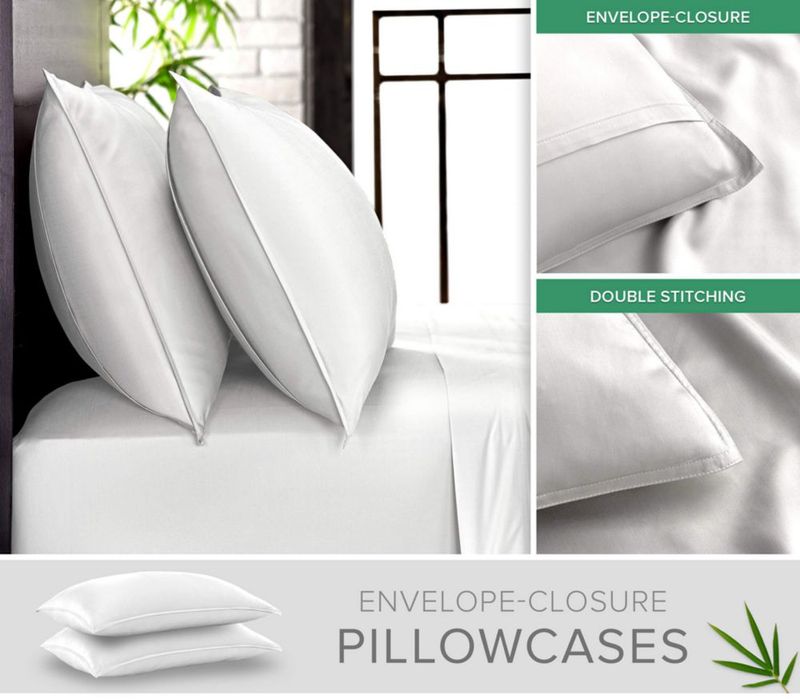 Fundas de almohada Pure Bamboo 100% viscosa orgánica tamaño queen (2)
