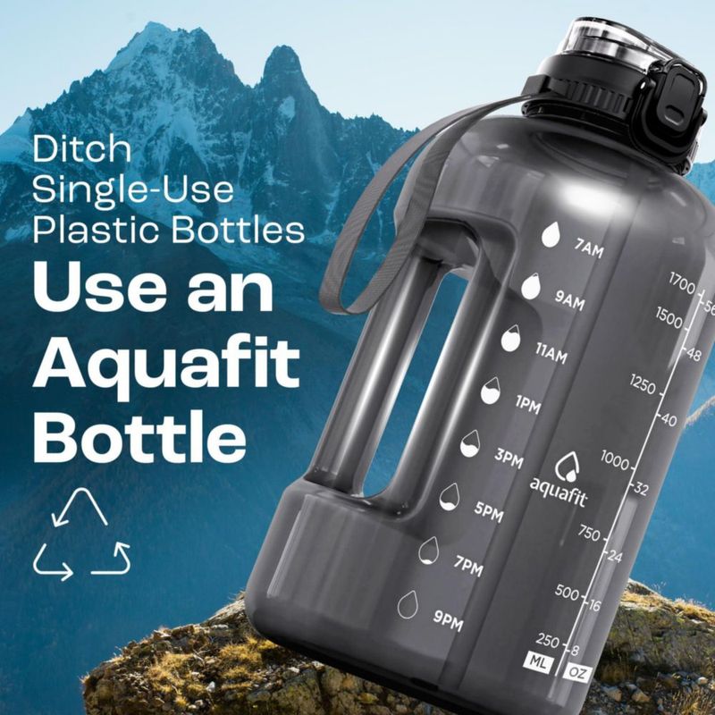 Botella AQUAFIT 1900 ml con Marcador de Tiempo y Tapa 2‑en‑1