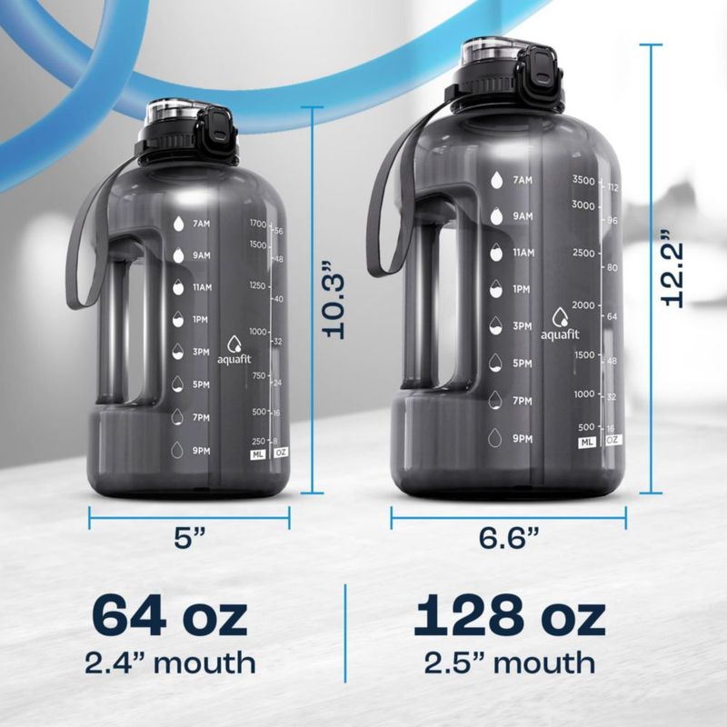 Botella AQUAFIT 1900 ml con Marcador de Tiempo y Tapa 2‑en‑1