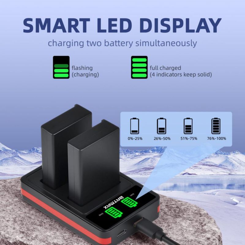 Batería Batmax EN-EL9 Pack de 2 + Cargador Dual USB