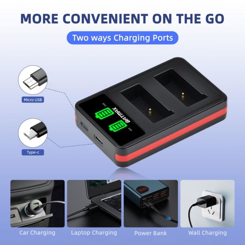 Batería Batmax EN-EL9 Pack de 2 + Cargador Dual USB