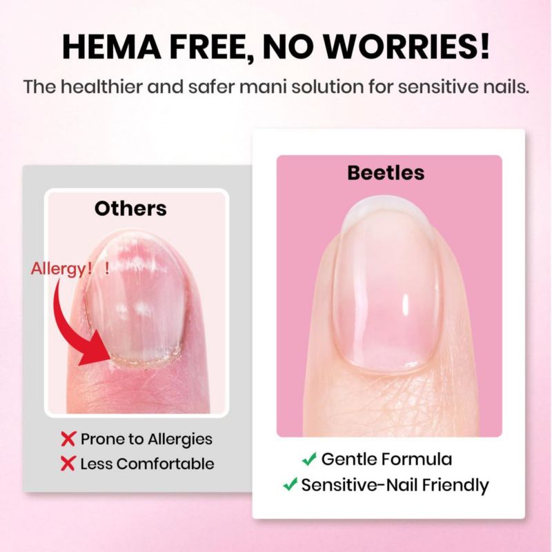 Kit de Uñas Postizas Beetles Gel - 288 Puntas Almendra con Pegamento