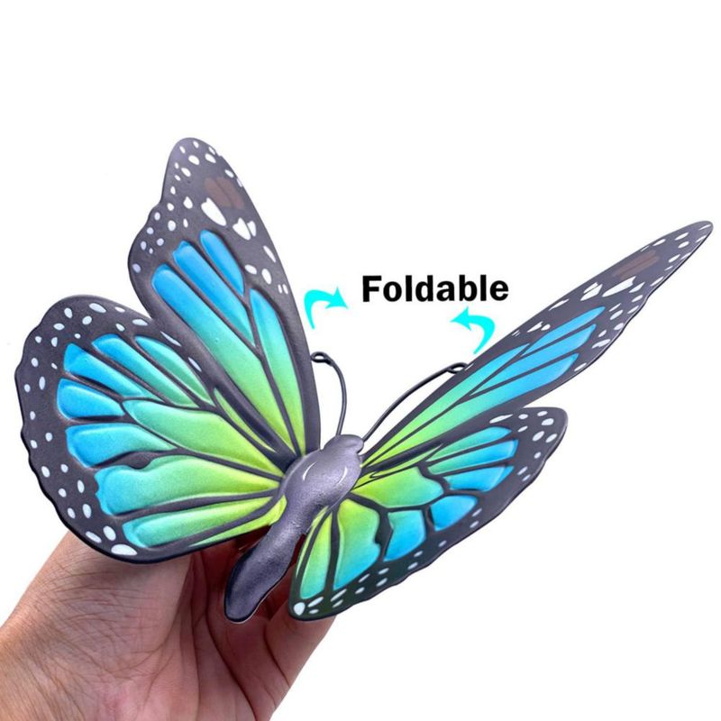 Escultura EOORAU Pack de 4 de 25 cm Decoración de Mariposas de Metal