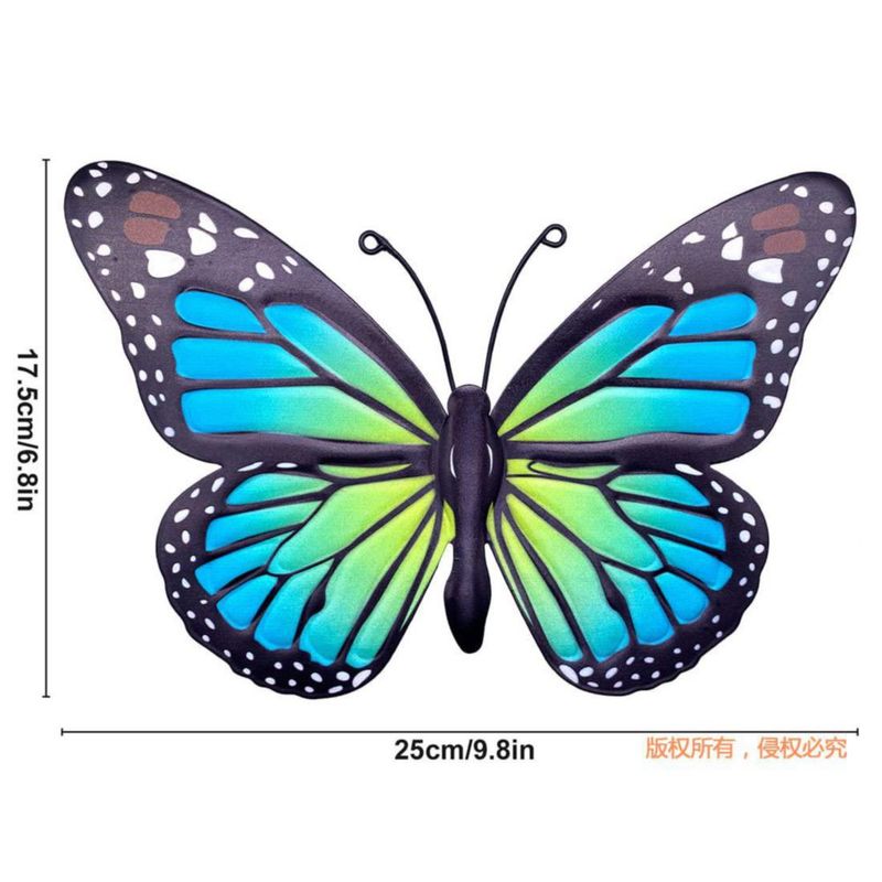 Escultura EOORAU Pack de 4 de 25 cm Decoración de Mariposas de Metal