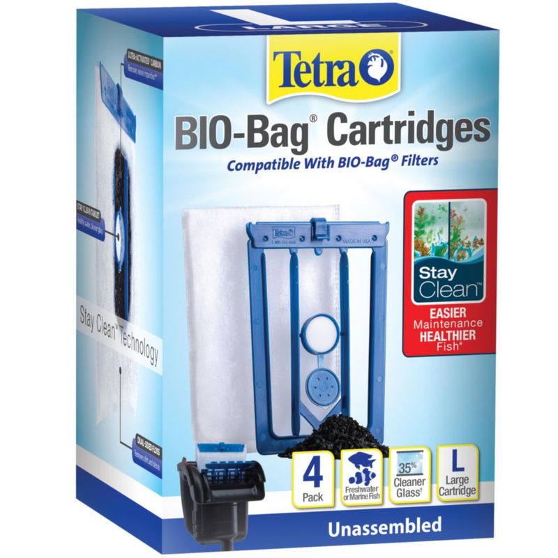 Cartucho de filtro Tetra Bio‑Bag Stay Clean grande – Pack de 4