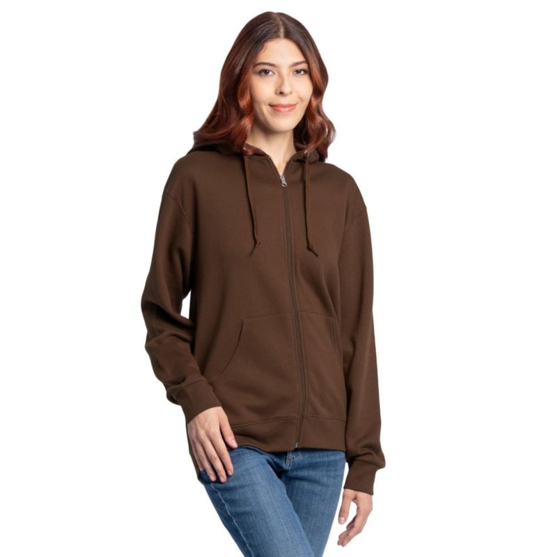 Sudadera con cremallera completa Fruit of the Loom talla S color Mocha cálido