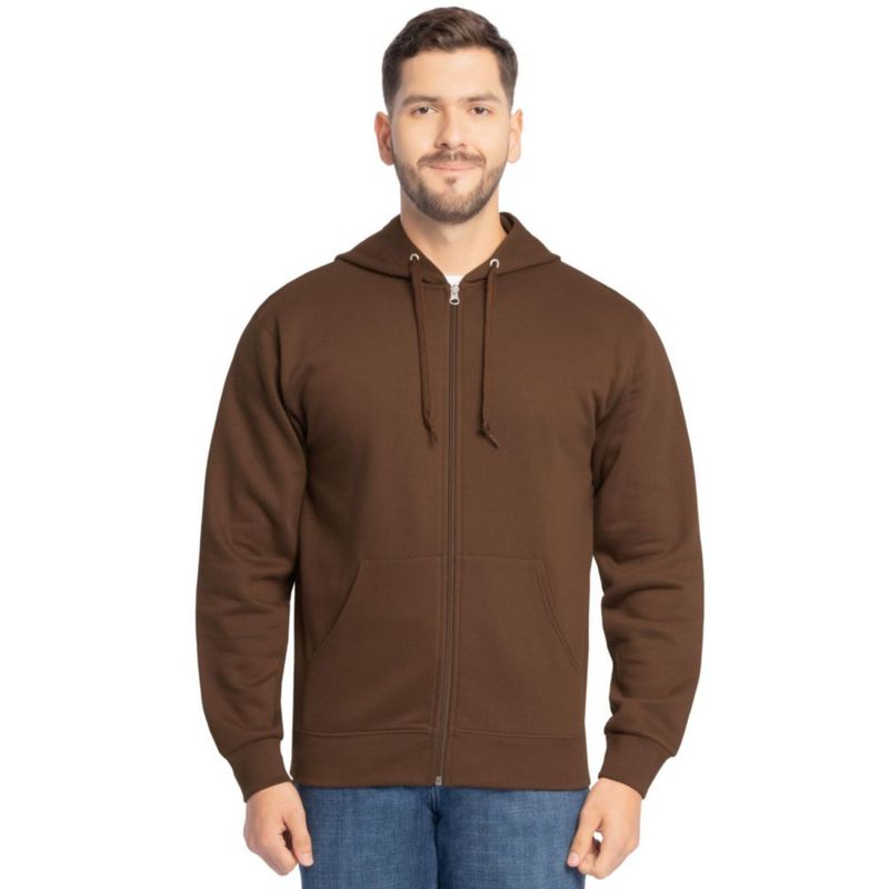 Sudadera con cremallera completa Fruit of the Loom talla S color Mocha cálido