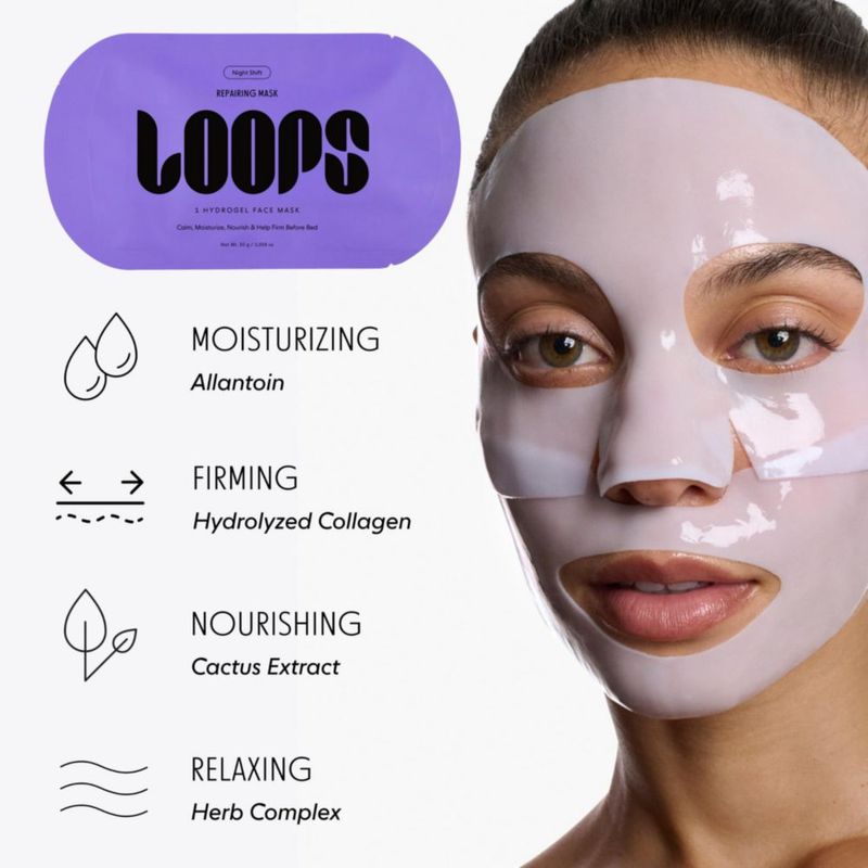 Mascarilla facial LOOPS Night Shift 5 piezas hidrogel
