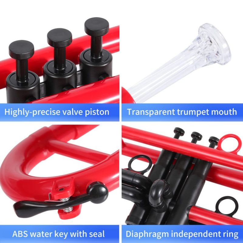 Trompeta Bb PAMPET para estudiante principiante color rojo 460 g
