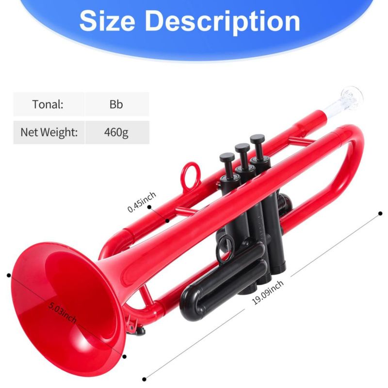 Trompeta Bb PAMPET para estudiante principiante color rojo 460 g