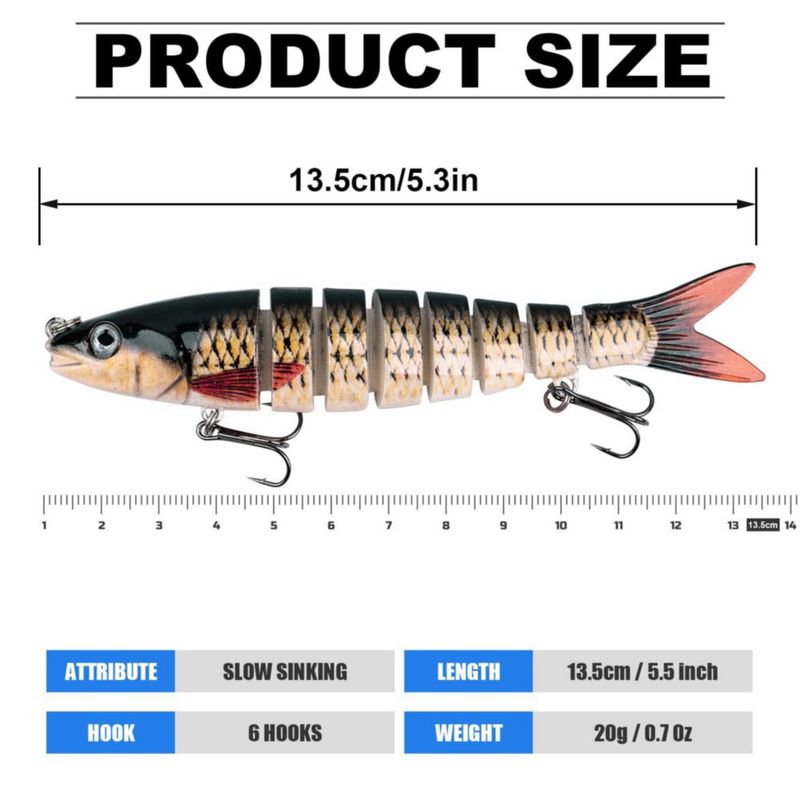 Señuelo de Pesca ReeMoo 135 cm Multiarticulado – Pack de 3