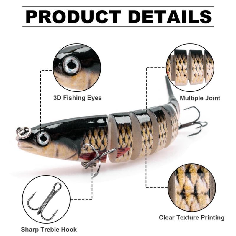Señuelo de Pesca ReeMoo 135 cm Multiarticulado – Pack de 3