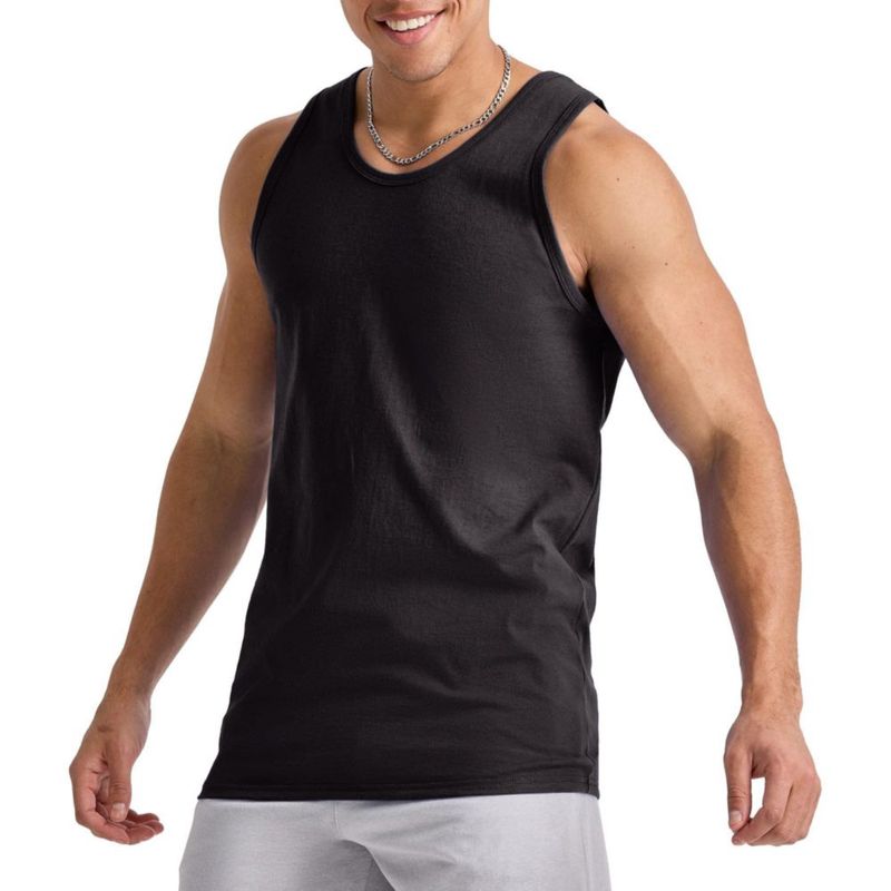 Camiseta sin mangas Hanes pack de 3 - negro (algodón)