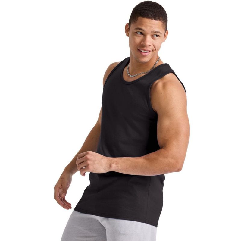 Camiseta sin mangas Hanes pack de 3 - negro (algodón)