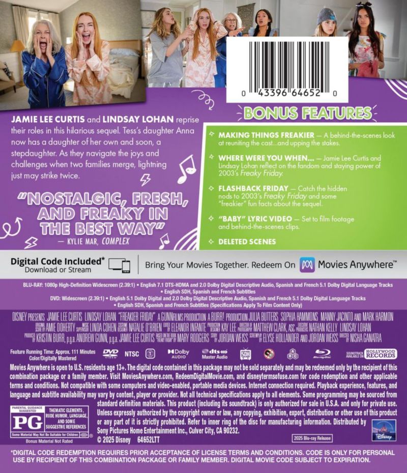 Película Disney Freakier Friday Blu-ray + DVD + Digital