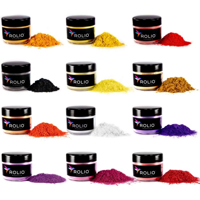 Polvo de mica Rolio 12 frascos de 10 g – Atardecer tropical