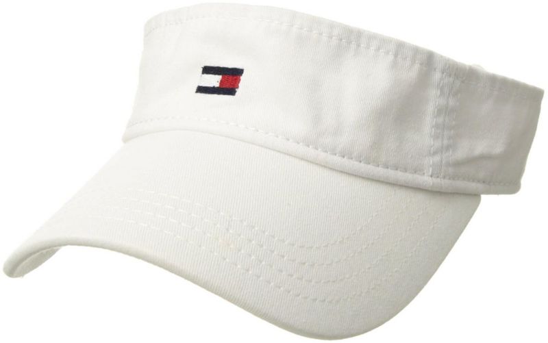 Gorra Tommy Hilfiger tipo Dad Hat con bandera algodón sólido visera blanco clásico talla única