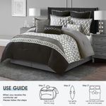 Juego de Edredón LANCO MODERN LIFESTYLE King negro - 10 piezas