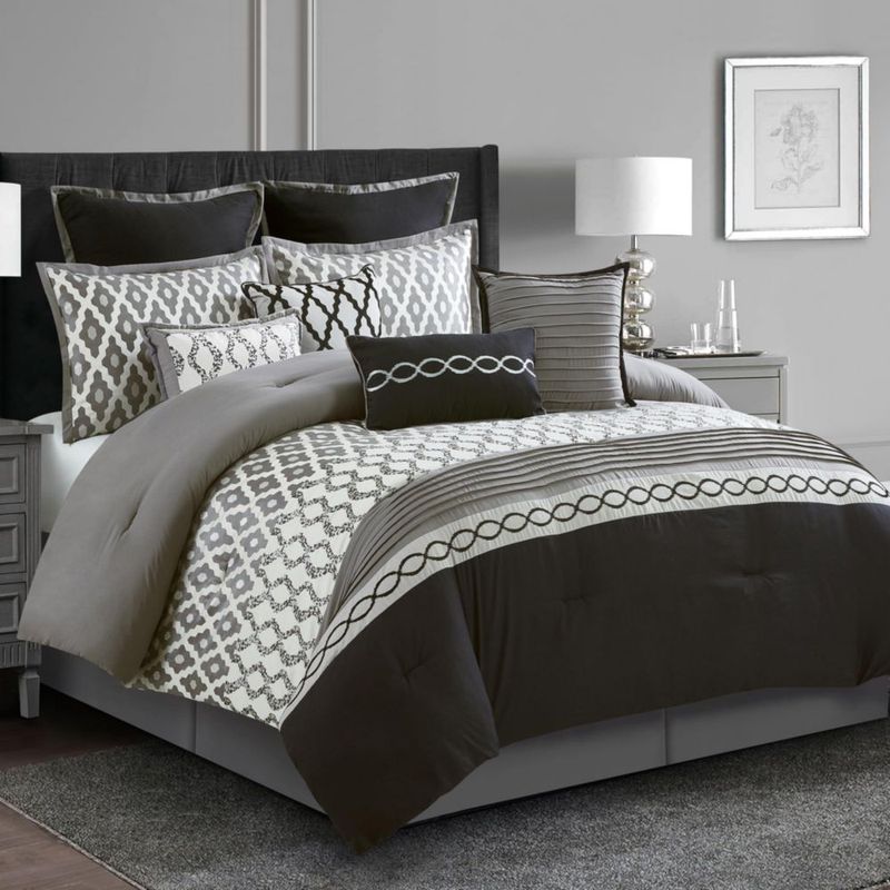 Juego de Edredón LANCO MODERN LIFESTYLE King negro - 10 piezas