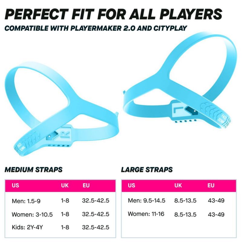 Par adicional de correas azules compatibles con CITYPLAY y la tecnología de sensor inteligente Playermaker 2.0 (sensor no incluido)