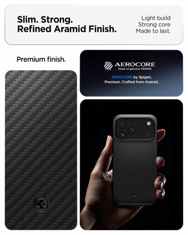 Funda Spigen Enzo Aramid T para iPhone 17 Pro Max negra