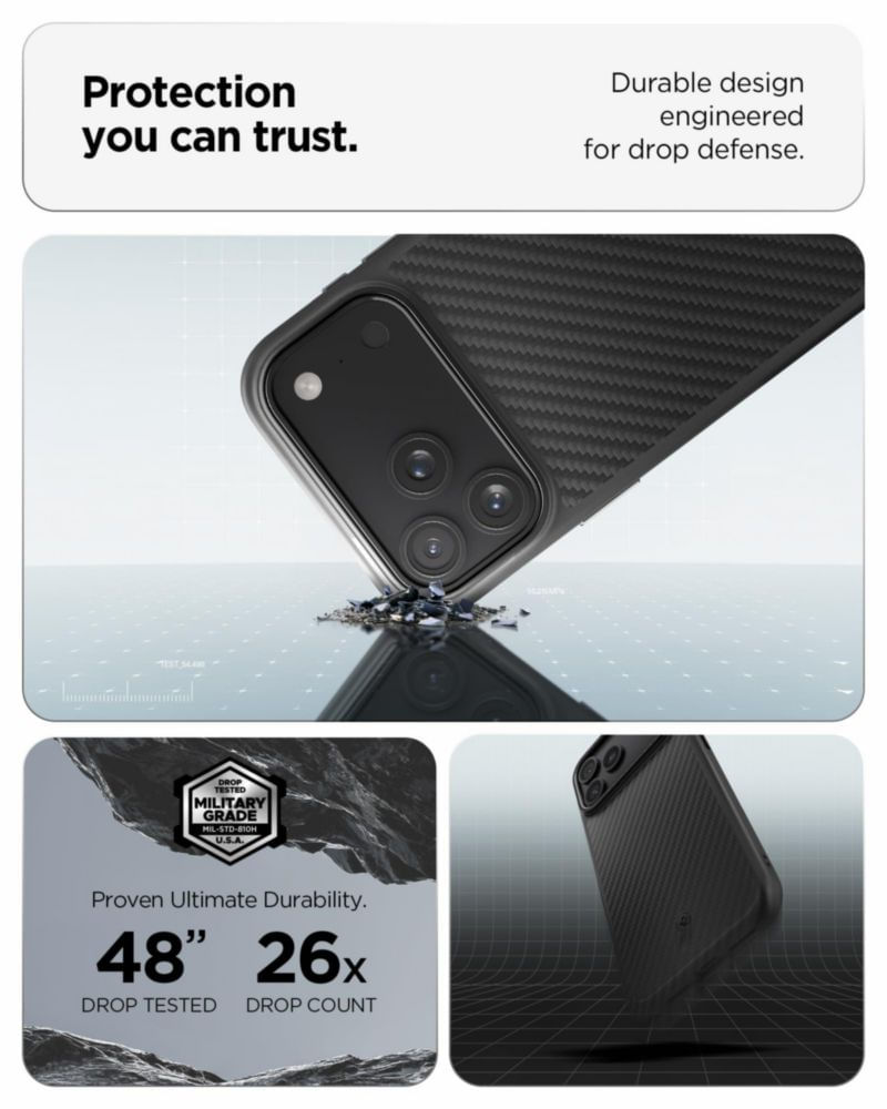 Funda Spigen Enzo Aramid T para iPhone 17 Pro Max negra