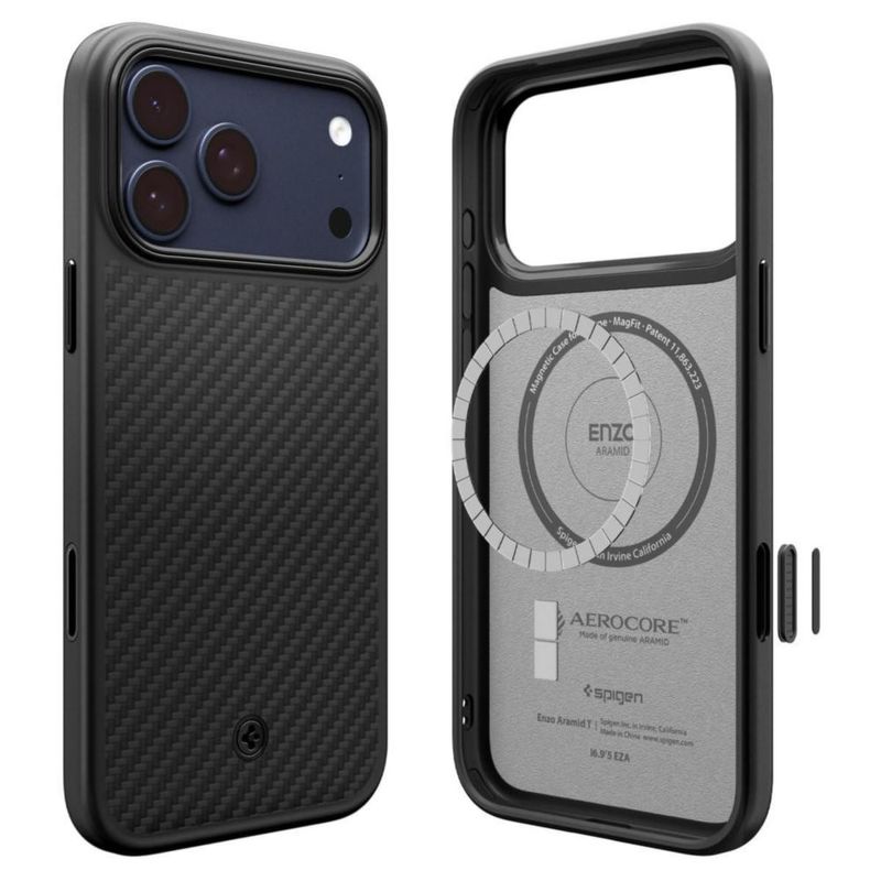 Funda Spigen Enzo Aramid T para iPhone 17 Pro Max negra