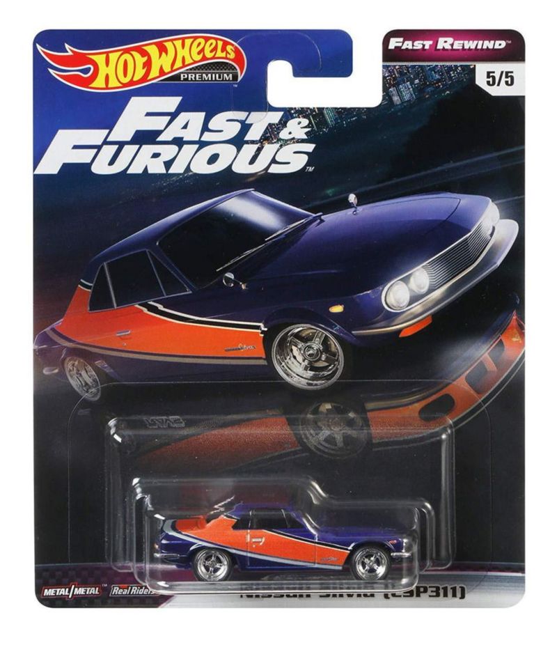 Vehículo de Juguete Hot Wheels Nissan Silvia Fast Rewind 5/5 Azul/Naranja
