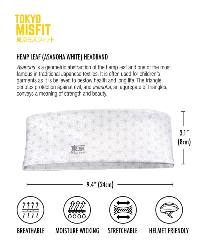 Banda para sudor Tokyo Misfit 48 cm Asanoha blanco