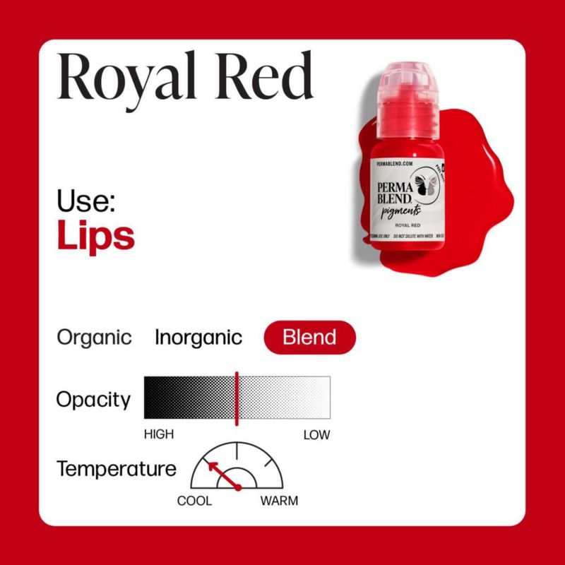Tinta de Tatuaje Perma Blend Rojo Real 15 ml