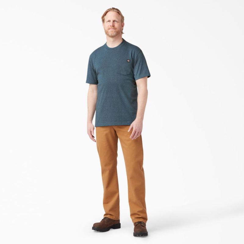 Camiseta Dickies XXL Azul Báltico Jaspeado Cuello Redondo