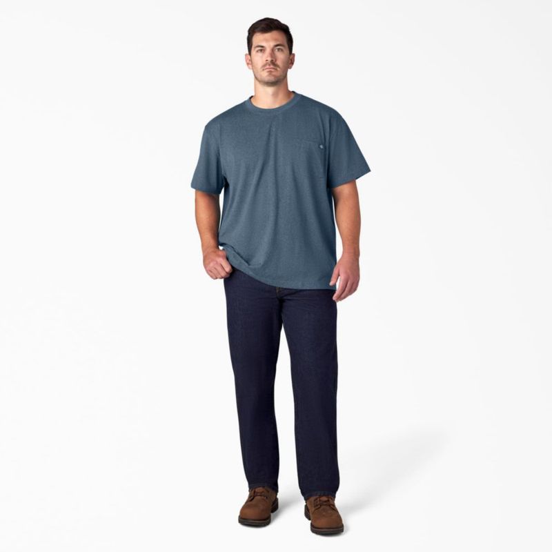 Camiseta Dickies XXL Azul Báltico Jaspeado Cuello Redondo