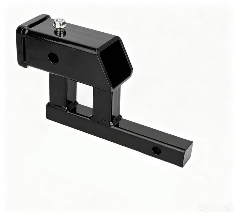 Adaptador de enganche Bidach de 1-1/4" a 2" con elevación de 5" negro