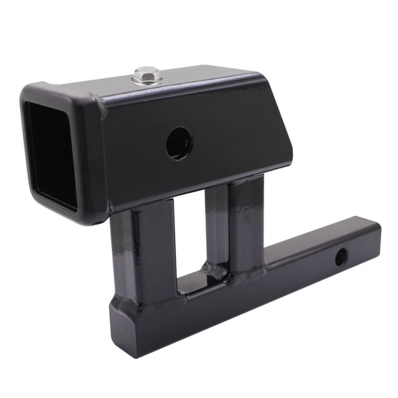 Adaptador de enganche Bidach de 1-1/4" a 2" con elevación de 5" negro