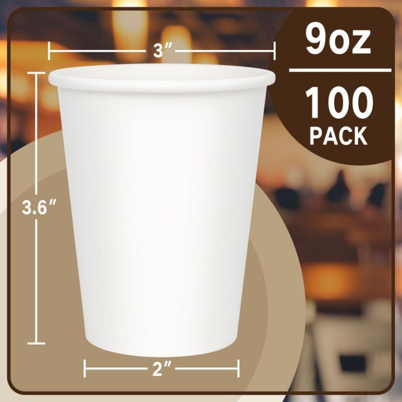 Vaso desechable ESSENTIAL 255 ml paquete de 100 unidades blanco