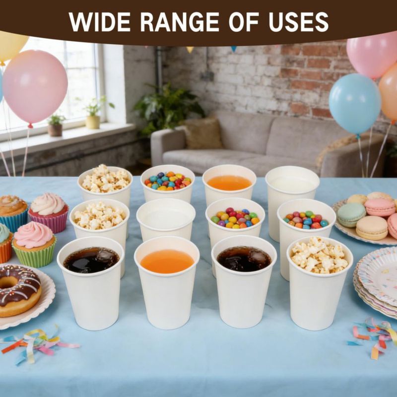 Vaso desechable ESSENTIAL 255 ml paquete de 100 unidades blanco