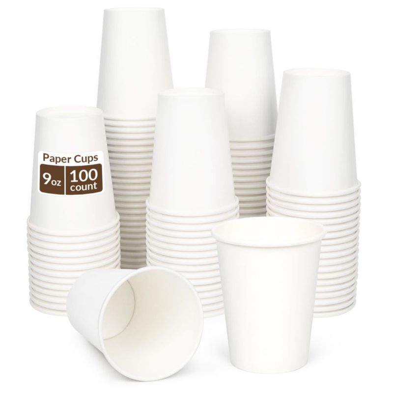 Vaso desechable ESSENTIAL 255 ml paquete de 100 unidades blanco