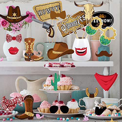 Kit de Accesorios para Cabina de Fotos Blulu – 26 Piezas Tema Vaquero