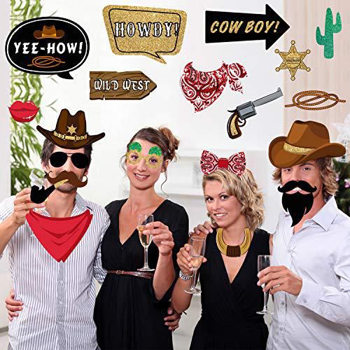 Kit de Accesorios para Cabina de Fotos Blulu – 26 Piezas Tema Vaquero