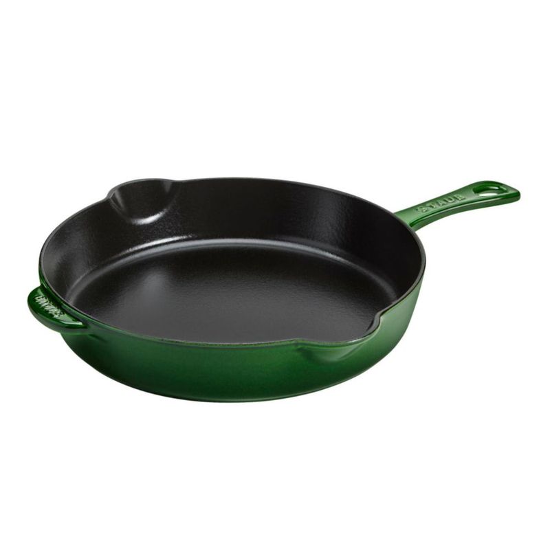 Sartén tradicional STAUB 28 cm verde albahaca de hierro fundido