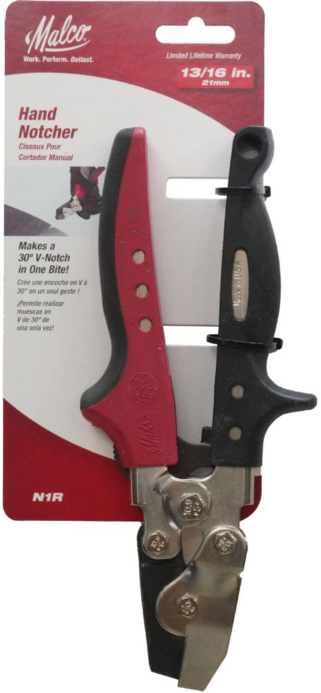Cortador manual de muescas Malco 21 cm 30° con mandíbulas de acero en forma de V