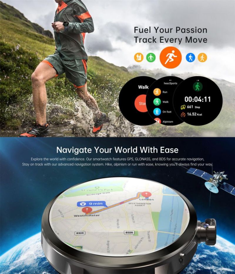Reloj Inteligente Rainbuvvy SL8541E 175" AMOLED 4G GPS