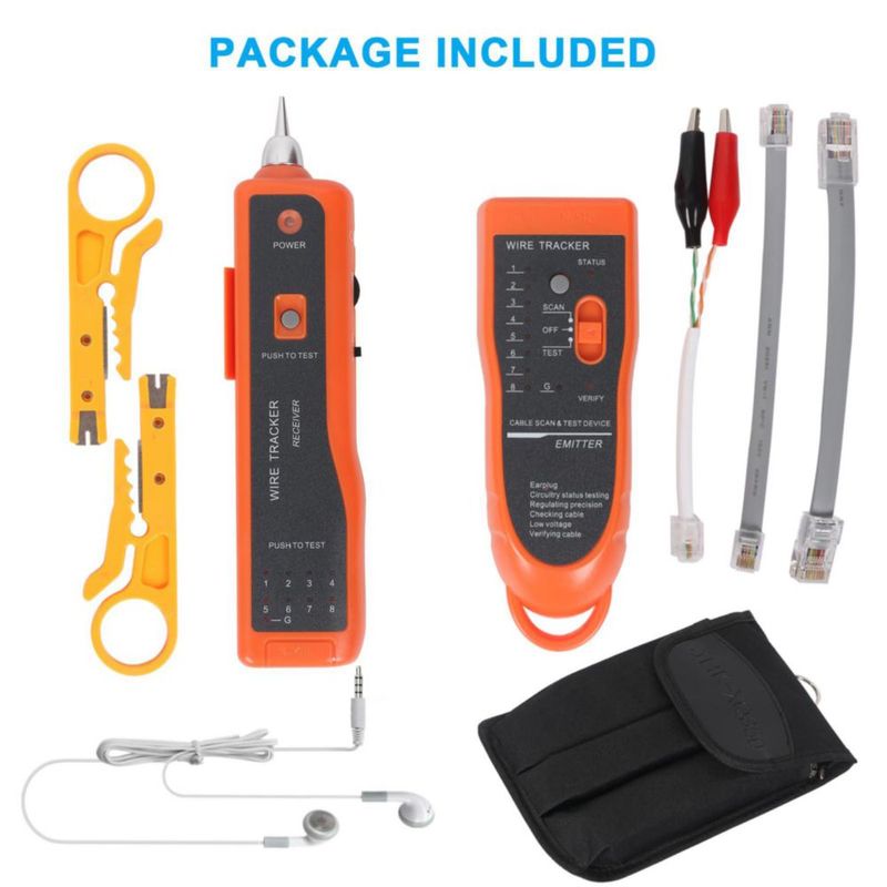 Kit probador de cables de red Goeco RJ11/RJ45 naranja